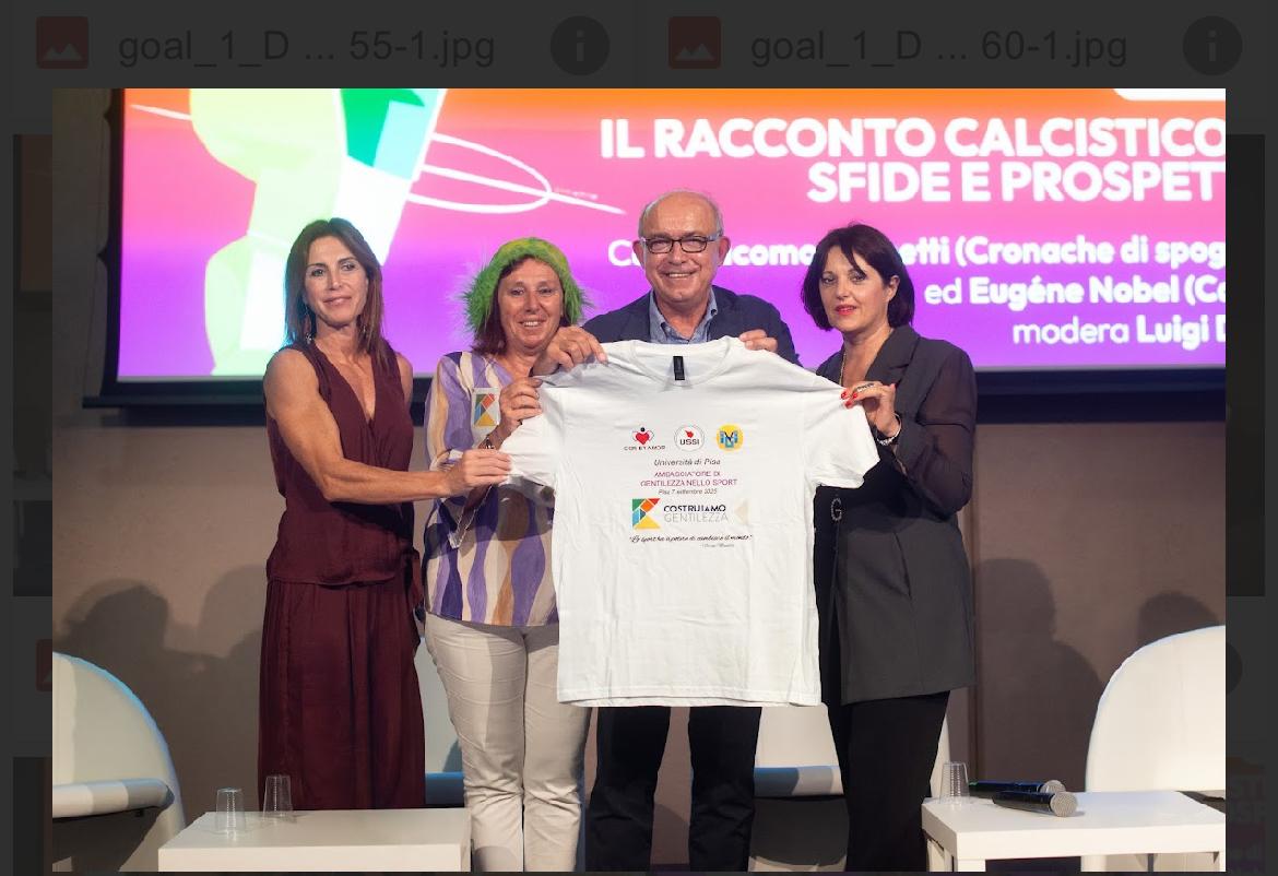 Il Premio Costruiamo Gentilezza nello Sport all’Università di Pisa al corso di Goal Festival