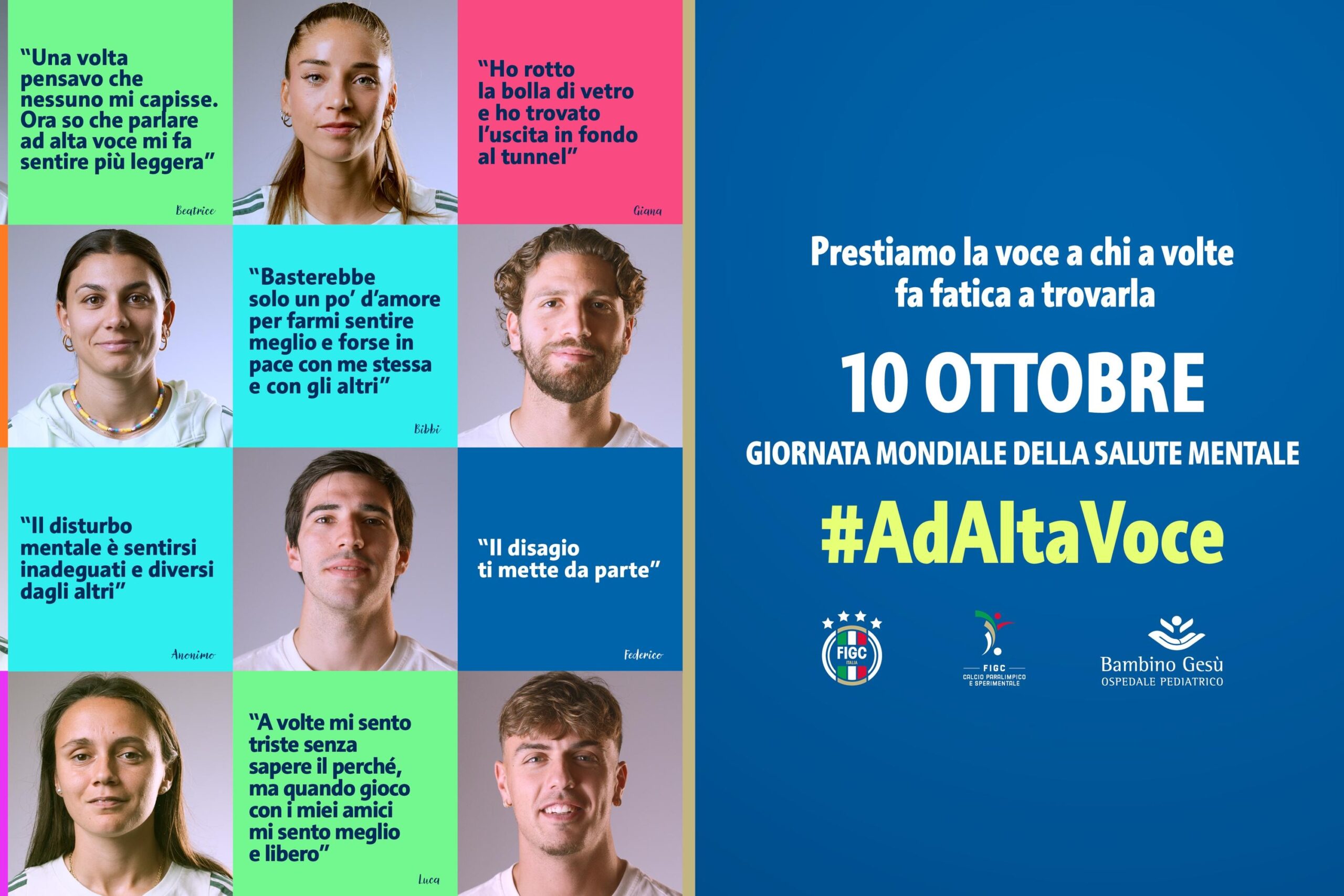 “Ad Alta Voce”: FIGC con gli Azzurri per la Giornata della salute mentale